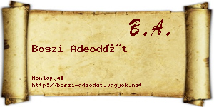 Boszi Adeodát névjegykártya